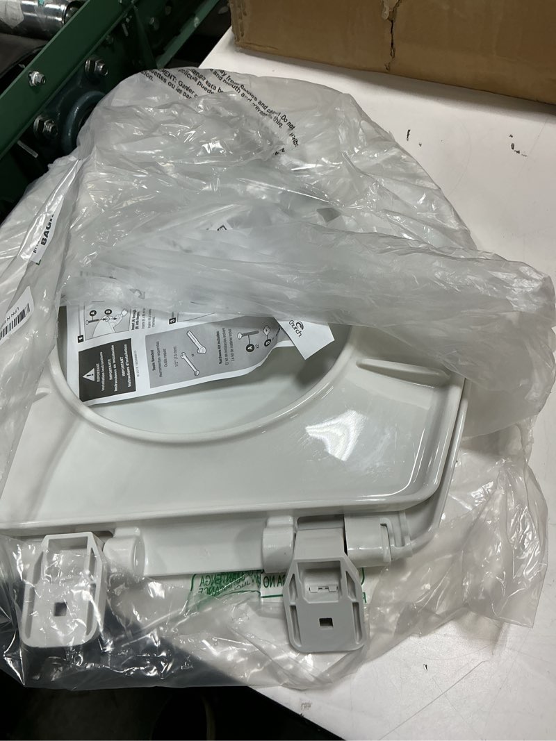 Condition photo showing As Is for american standard 5503b00b.020 transitional slow-close round front toilet seat, white modern