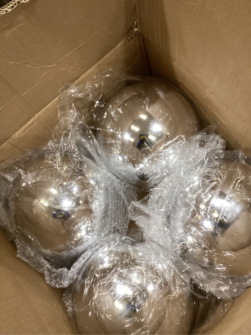 Condition photo showing Good Condition for Zubebe 4 Pcs Extra Large Christmas Ball Ornaments 8'' (200 Mm) Giant Oversized Plastic Xmas Ball Big Hanging Christmas Tree Ornaments for Holiday Party Outdoor Decor(Black) 8" Black