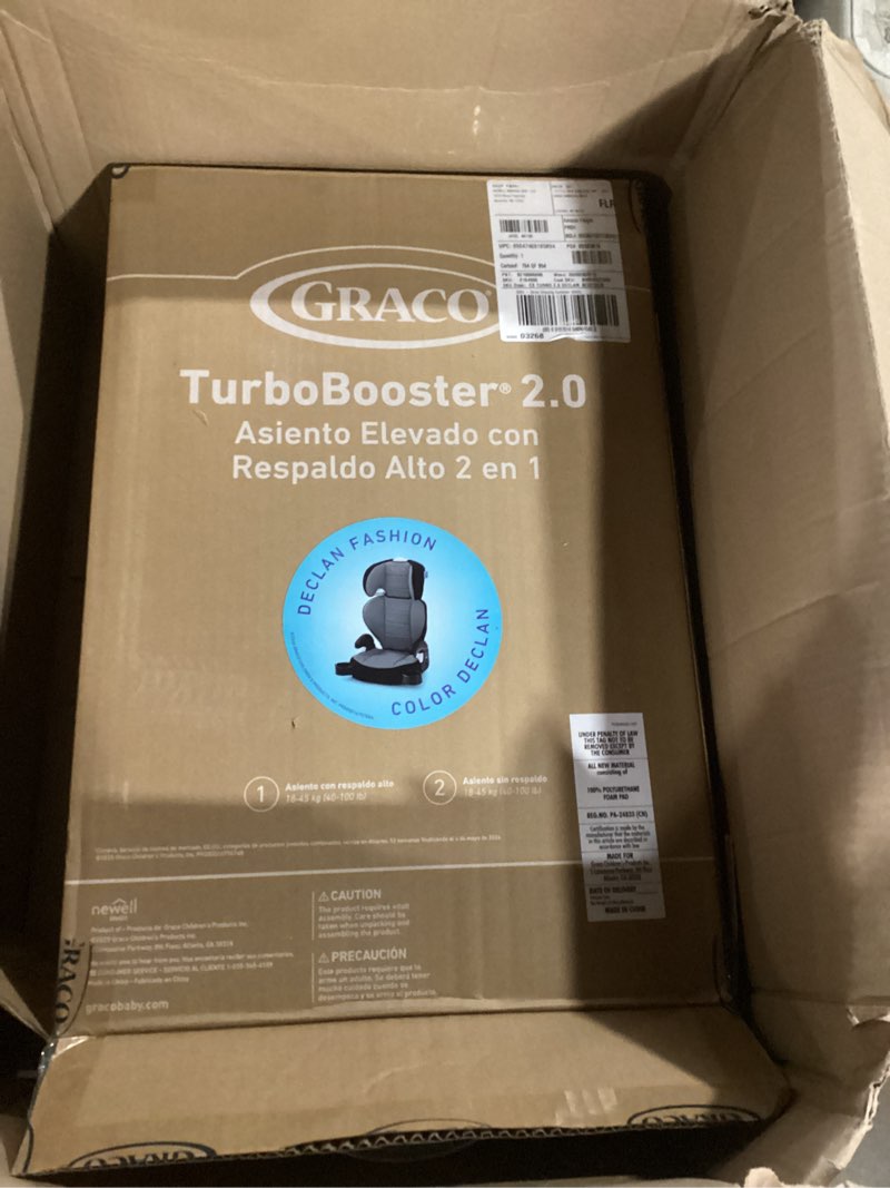 Condition photo showing New/Like New for graco turbobooster 2.0 highback booster car seat, declan turbobooster 2.0 declan
