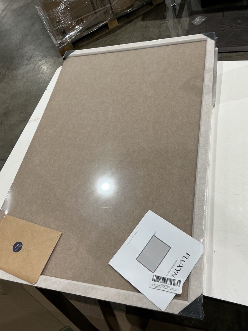 Condition photo showing As Is for fluxynara 47.2\" x 35.4\" felt frame bulletin board, deep camel | cork board alternative with 36 removable adhesive tabs, foldable pin board for wall, home, office, classroom & dorm deep camel/oatmeal 47.2\" x 35.4\"