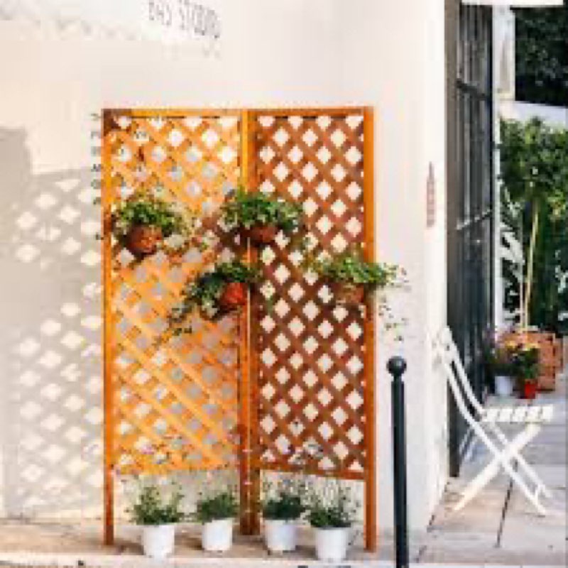  76"H 100% Cedar Wood Lattice Panel Trellis 
