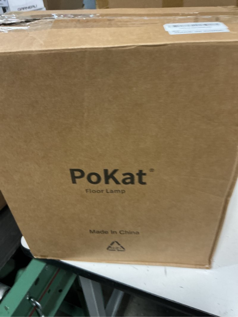 Condition photo showing New/Like New for pokat farmhouse floor lamp for living room with ceramic, 64" black standing lamps for living room corner, modern tall floor lamps for bedroom, sofa, reading nock, rotary switch, matte black black - ceramic floor lamp