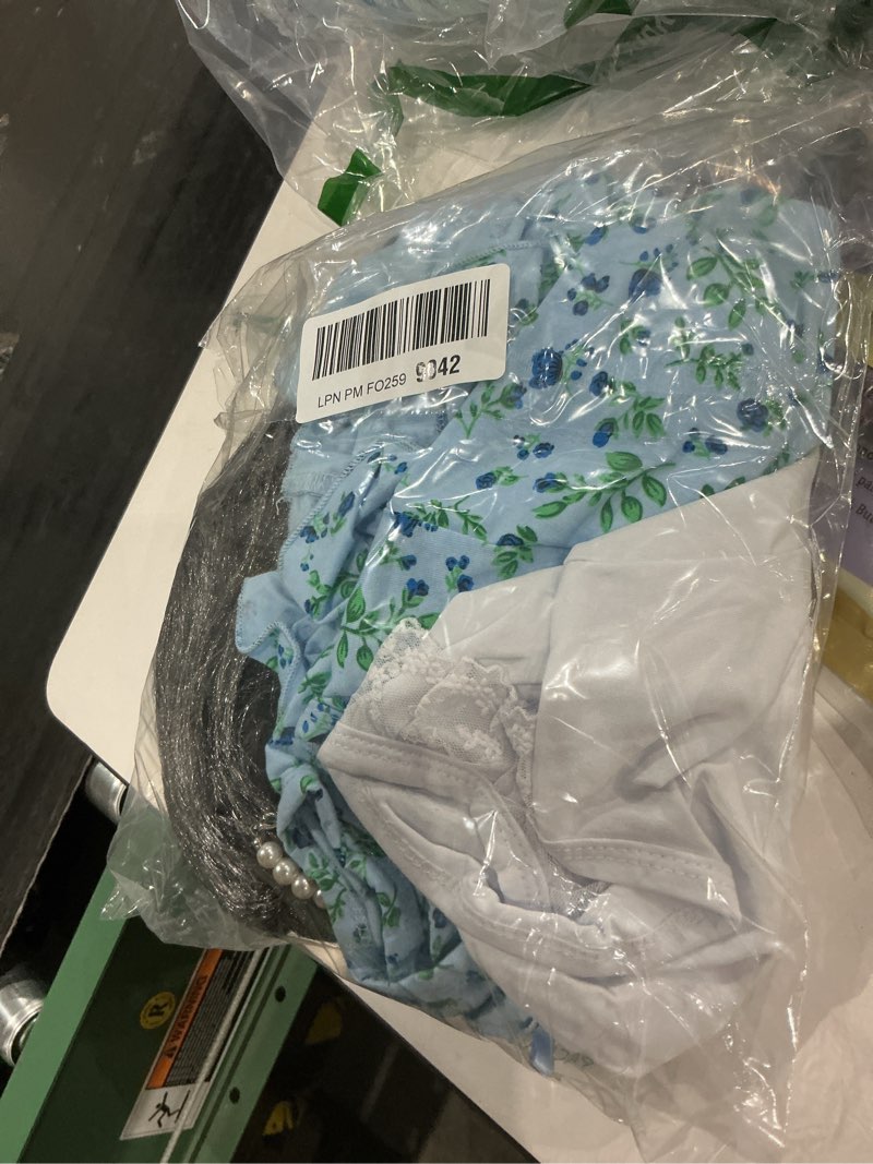 Condition photo showing Good Condition for Old Lady Costume for Girls 100th Day of School Costume Grandma Granny Dress with Wig for Kids Medium(8-10yr)