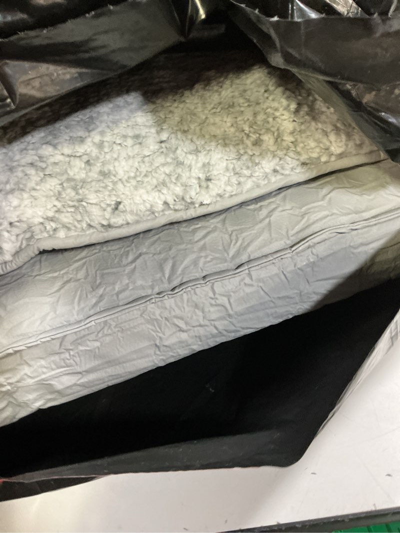 Condition photo showing New/Like New for 2-Pack Waterproof Dog Bed Medium Size Dogs, Plush Cushion & Orthopedic Egg-Crate Foam Mattress for Senior Dogs, Washable Dog Crate Bed with Removable Cover, Light Grey Light Grey 36"L x 27"W x 4.5"Th