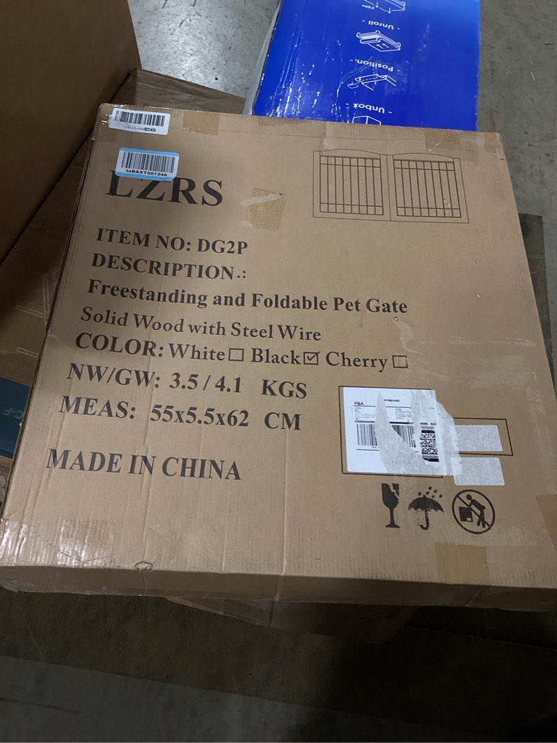 Condition photo showing Good Condition for lzrs 2-panel freestanding foldable wood dog gate – solid wood & steel wire, chew-resistant pet barrier for indoor use, ideal for small to medium dogs, black 24"height-2 panel black