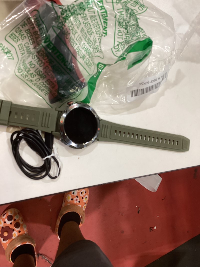 Condition photo showing Good Condition for Smart Watches for Men (Answer/Make Call) with Flashlight Military Grade Compatible for Android & iPhone Waterproof with Blood Pressure/HeartRate/Sleep/120+ Sport Modes, Army Green