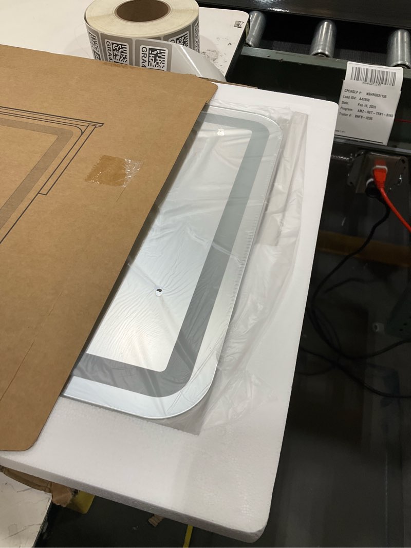 Condition photo showing Good Condition for FENNIO Vanity Mirror with Lights 22''x17'' Makeup Mirror with Lights,Vanity Mirror Touch Screen with 3-Color Lighting,Dimmable,for Vanity Desk Tabletop White 22"L x 17"W