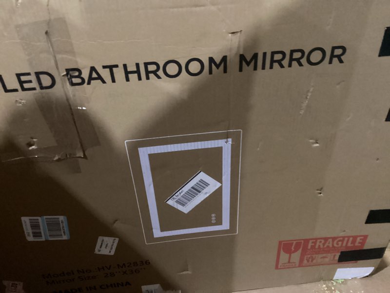 Condition photo showing New/Like New for Hivone 24X32 LED Bathroom Mirror with Lights, Anti-Fog, Dimmable, Backlit + Front Lit, Smart Bathroom Vanity Mirror, Memory Function, Shatterproof, Tempered Glass (Horizontal/Vertical) Led Bathroom Mirror (3 Light Modes) 24"L x 32"W