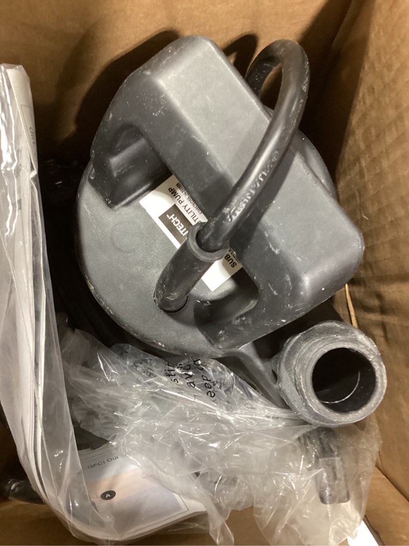 Condition photo showing As Is for usedutilitech 1/6-hp 115-volt 25-gpm thermoplastic submersible utility pump