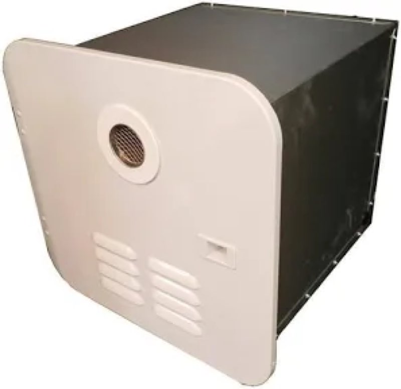 girard tankless rv water heater, 12v power, 42,000 btus, quiet operation, onboard microprocessor, di