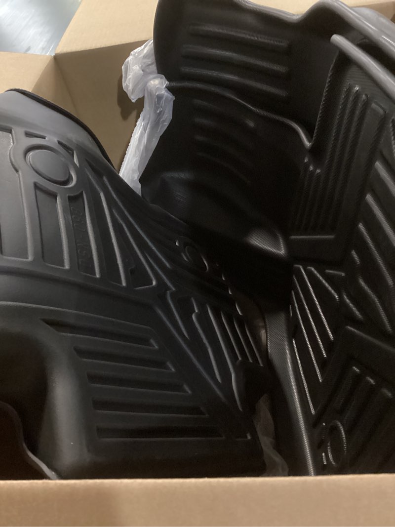 Condition photo showing As Is for car pass heavy rubber car floor mats, deep waterproof car mats all weather, universal trim-to fit automotive floor mats for car suv truck van, durable floor liners solid black all black