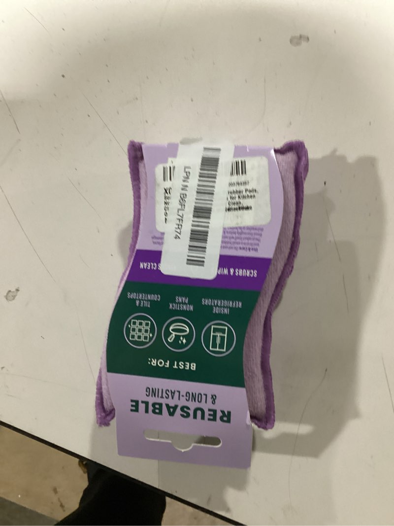 Condition photo showing Good Condition for scotch-brite stay clean scrubber pads, non-scratch dish sponges for kitchen cleaning, rinses clean, odor-resistant, safe on non-stick cookware, pots, pans, and glassware 