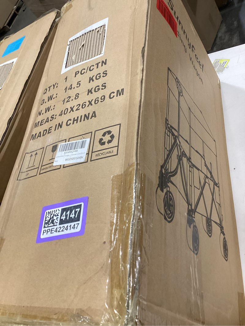 Condition photo showing Good Condition for sunnyfeel 3 in 1 wagon with canopy 220lbs,230l wagon cart foldable with 7'' all-terrain pvc wheel & rear hanging shelf,black