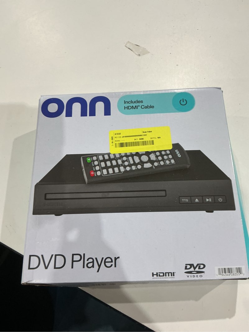 Condition photo showing As Is for onn. hdmi dvd player