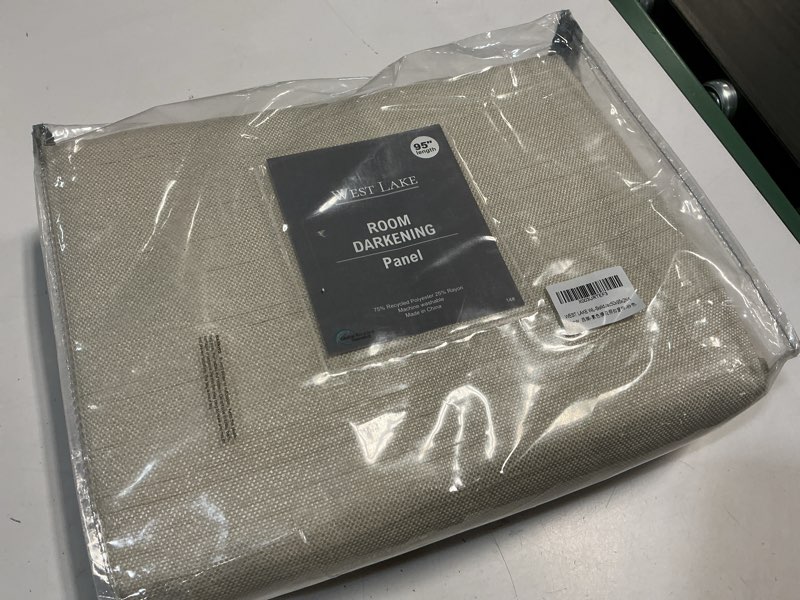 Condition photo showing New/Like New for WEST LAKE Solid Natural Curtain Panels 95 Inches Long Contemporary Semi Sheer Grommet Drapes Heavy Linen Textured Fabric Window Treatment for Home Decor Bedroom Living Room,White,50" Wx95 L,2 Panels 50"W x 95"L (Pack of 2) Solid Natural