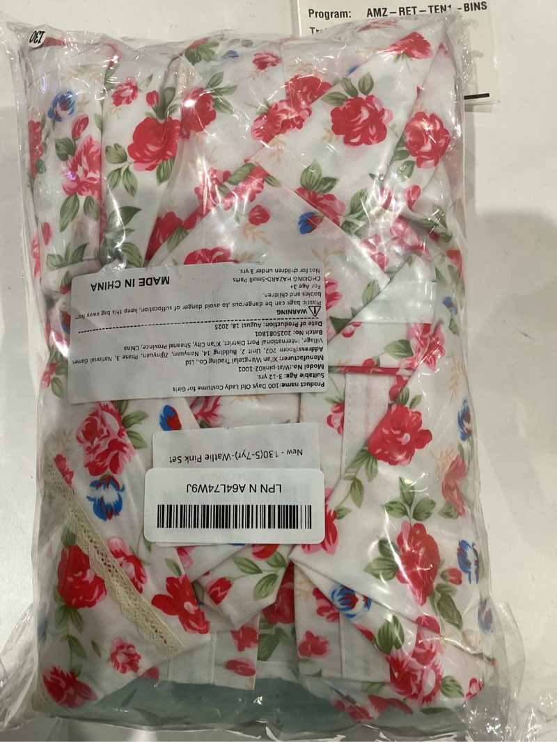 Condition photo showing As Is for 100 Days of School Costume for Girls, Old Lady Costume for Kids, Granny Grandma Dress Up Pink-set 2 5-7yr