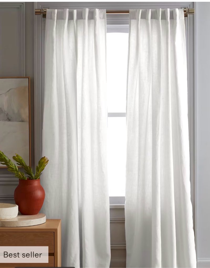 quince european linen curtain 48 in x 120 in white