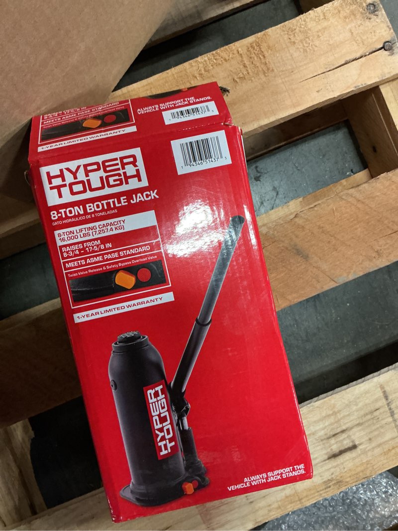 Condition photo showing As Is for hyper tough t91213hw 12 ton bottle jack with adjustable screw top for cars and trucks