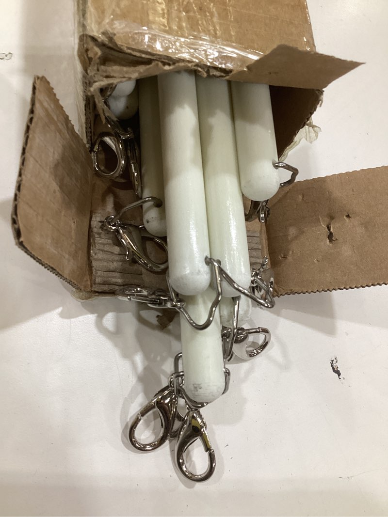Condition photo showing As Is for shimeyao 10 pack 36 inch acrylic curtain pull wands drapery pull rod white versatile fiberglass blinds wand kits with rings and hooks for opening closing curtains homes offices window opener 36 inch white