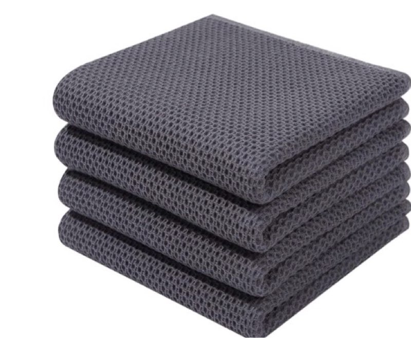 homaxy 100% cotton waffle weave kitchen dish towels, ultra soft absorbent quick drying cleaning towe