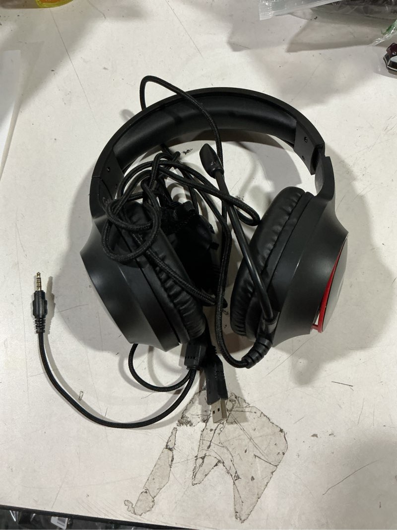 Condition photo showing Good Condition for CM7002 Gaming Headset for PS5, PS4, PC, Mac, Switch, Xbox Series, Surround Sound RGB Gaming Headphones with Noise Canceling Microphone, 50MM Dynamic Drivers, 3.5MM Audio Jack, Black