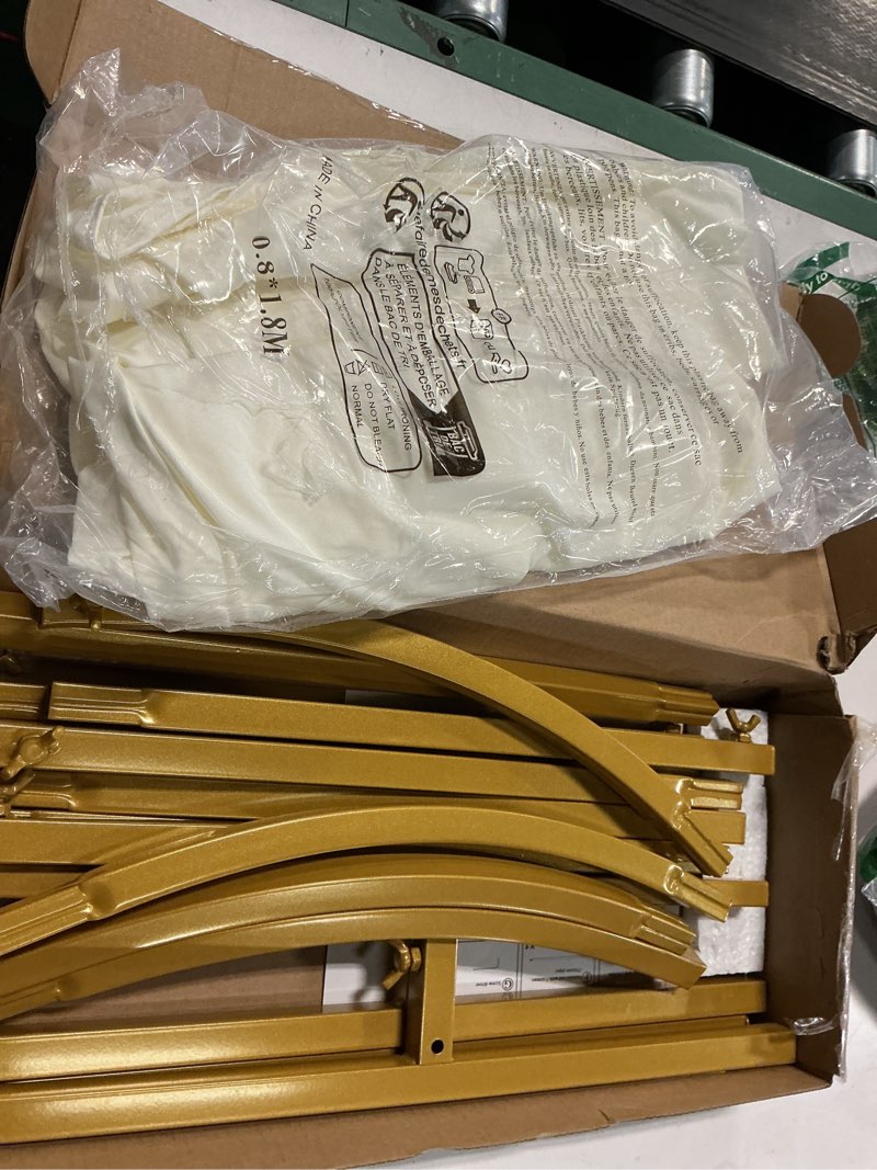 Condition photo showing Good Condition for Wokceer 6 FT Wedding Arch Stand and Arch Cover, Metal Arch Backdrop Stand with Arch Stand Cover for Birthday Party Wedding Ceremony Bridal Baby Shower Event Decor, Ivory, DoorCover 0.8M-Ivory-K 6x2.6FT Ivory