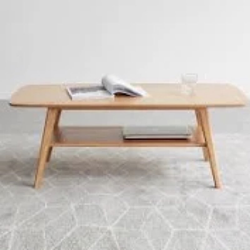 Dulcio Coffee Table,Natural wood living room Table with storage shelf Natural writing desk (incomplete) 