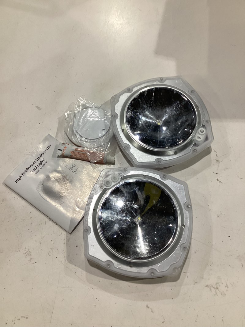 Condition photo showing Good Condition for rechargeable submersible pool lights with remote, 5000mah underwater led pool light for above ground pool lights waterproof, 9 modes color changing magnetic swimming inground pool lights-2pc