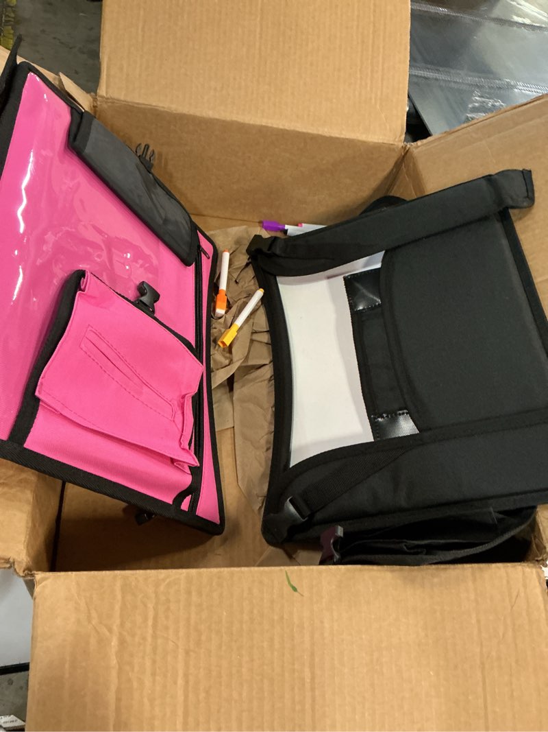 Condition photo showing As Is for 2Pcs Kids Travel Tray, Kid Travel Tray, Travel Tray for Kids Car Seat, Car Tray for Kids with Drawing Kit, Carseat Tray for Toddler, Kids Road Trip Essentials for Airplane, Pink