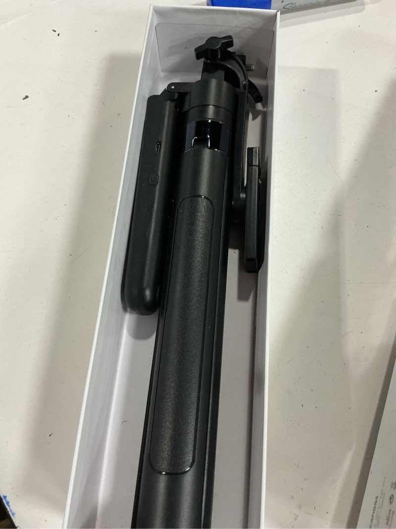 Condition photo showing As Is for uskeyvision auto face tracking tripod 360 rotation,phone tripod for iphone w/fill light,selfie stick for iphone w/remote control,70” phone holder video recording for content creators tiktok(utk-02) utk-02(with 2 fill lights) black