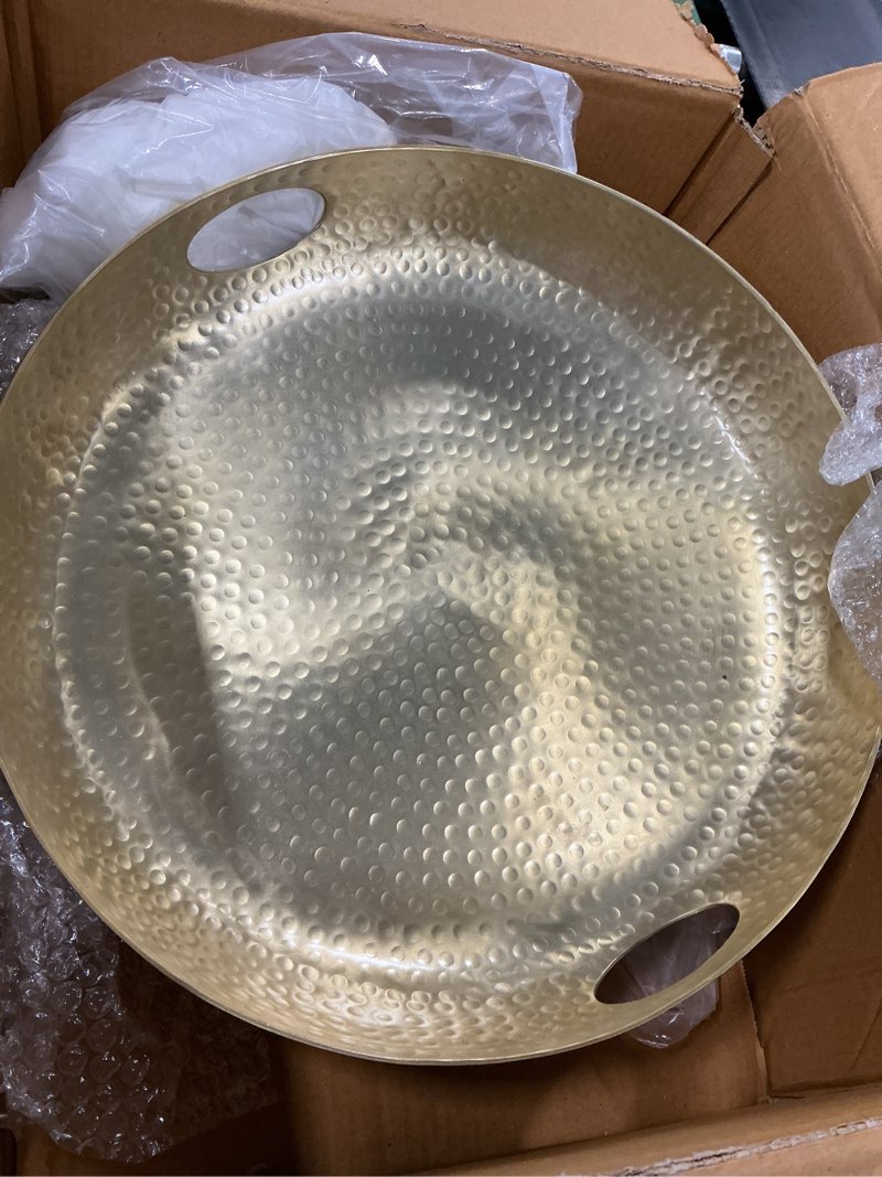 Condition photo showing Good Condition for American Metalcraft ATHG16 Hammered Aluminum Beverage Tray, Round, Gold, 16-Inch Diameter 16" Beverage Tub