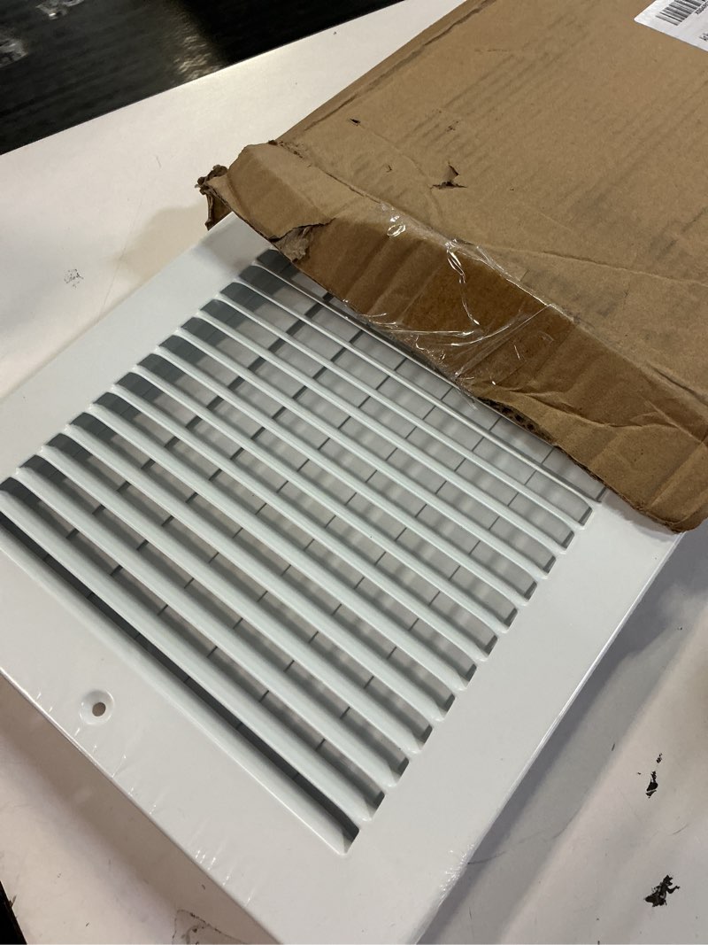 Condition photo showing Good Condition for 18x8 vent register [duct opening], vent covers for home ceiling, two-way ventilation register, adjustable solid steel wall register vent cover (18"w x 8"h [duct opening])