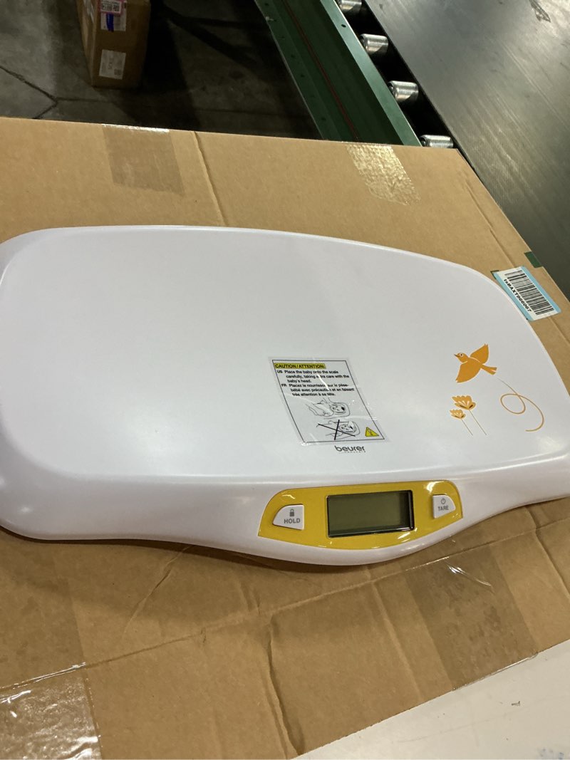 Condition photo showing As Is for beurer by80 digital baby scale, infant scale for weighing in pounds, ounces, or kilograms up to 44 lbs, newborn baby scale with hold function, pet scale for cats and dogs