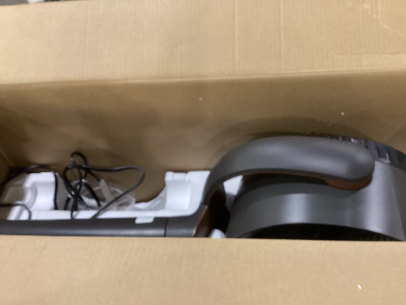 Condition photo showing As Is for incoplete no stand dreo fan for bedroom, 120° oscillating standing fans, quiet floor fan with dc motor, 100ft pedestal fans for room, 9 speeds, 4 modes, 20db, 120° manual vertical, 37-42\" adjustable height, 9h timer grey