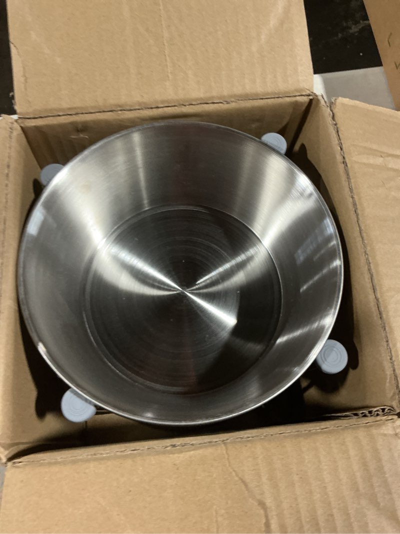 Condition photo showing As Is for Elevated Dog Bowls for Large & Medium Dogs - Stainless Steel 64oz/8 Cup Raised Feeder with Non-Slip Base, Dual Food & Water Bowls 2-Pack 8 Cups Raised Bowl