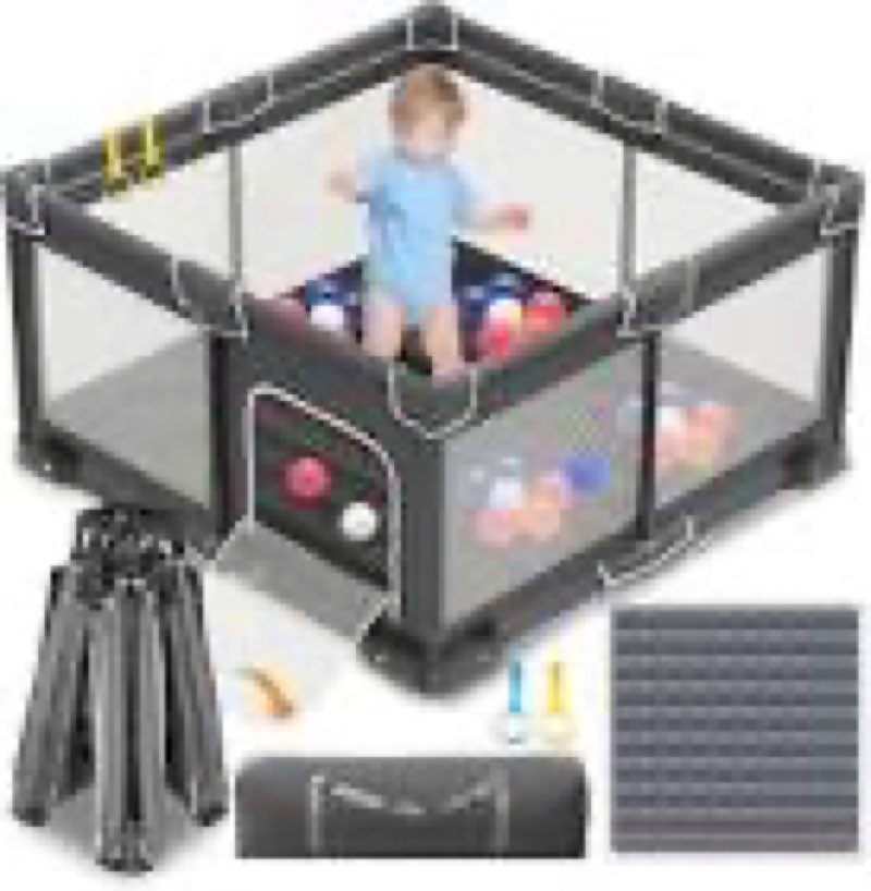 icareway foldable playpen for babies and toddlers, 50x50 inches portable playpen, kids collapsible p