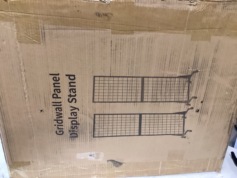 3-pack 2'x5.5' ft gridwall panel display stands heavy duty floor standing retail display rack with triangle base for retail art show with 20 hooks