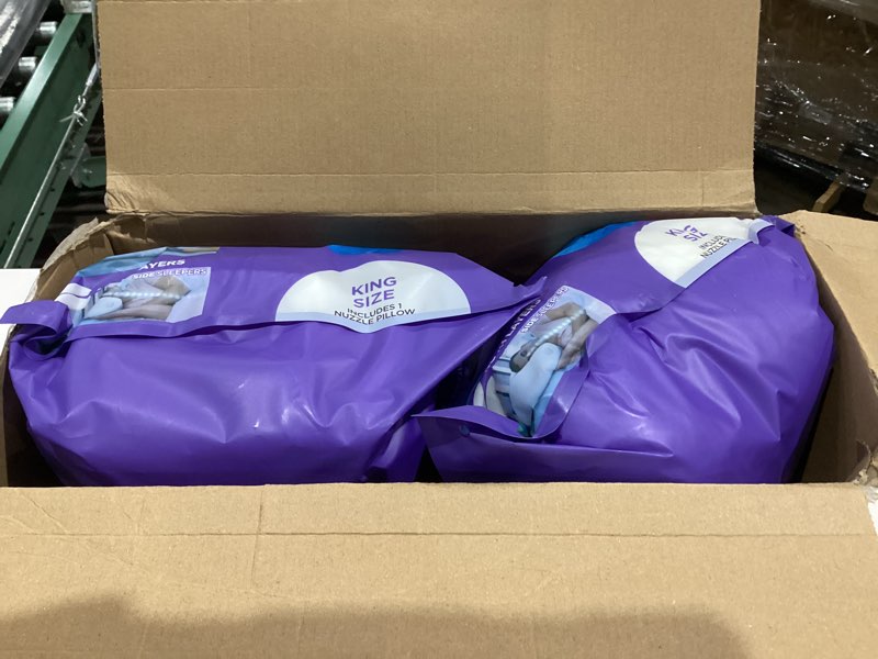 Condition photo showing New/Like New for Nuzzle Cooling Adjustable Pillows for Side Sleepers, Luxury King Size Set of 2 Bed Pillows Hotel Collection - Best Adjust Height Soft Firm Pillows for Back, Stomach and Side Sleepers King SIze (Set of 2) White