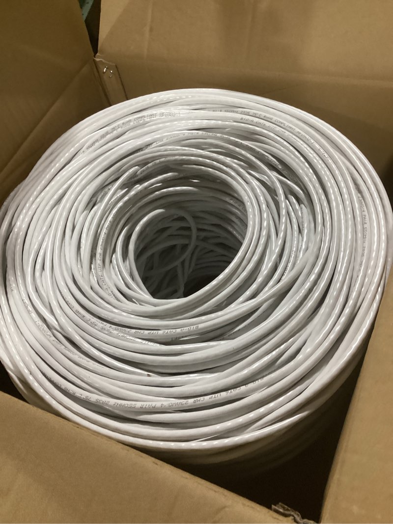 Condition photo showing Good Condition for Big-A - Bulk Cat6 Cable 1000ft 23AWG Solid 4 Pair, Cat 6 Ethernet Cable Unshielded Twisted Pair (UTP), (CMR) 550MHz Internet Cable, Pull Box - White 1000 ft White