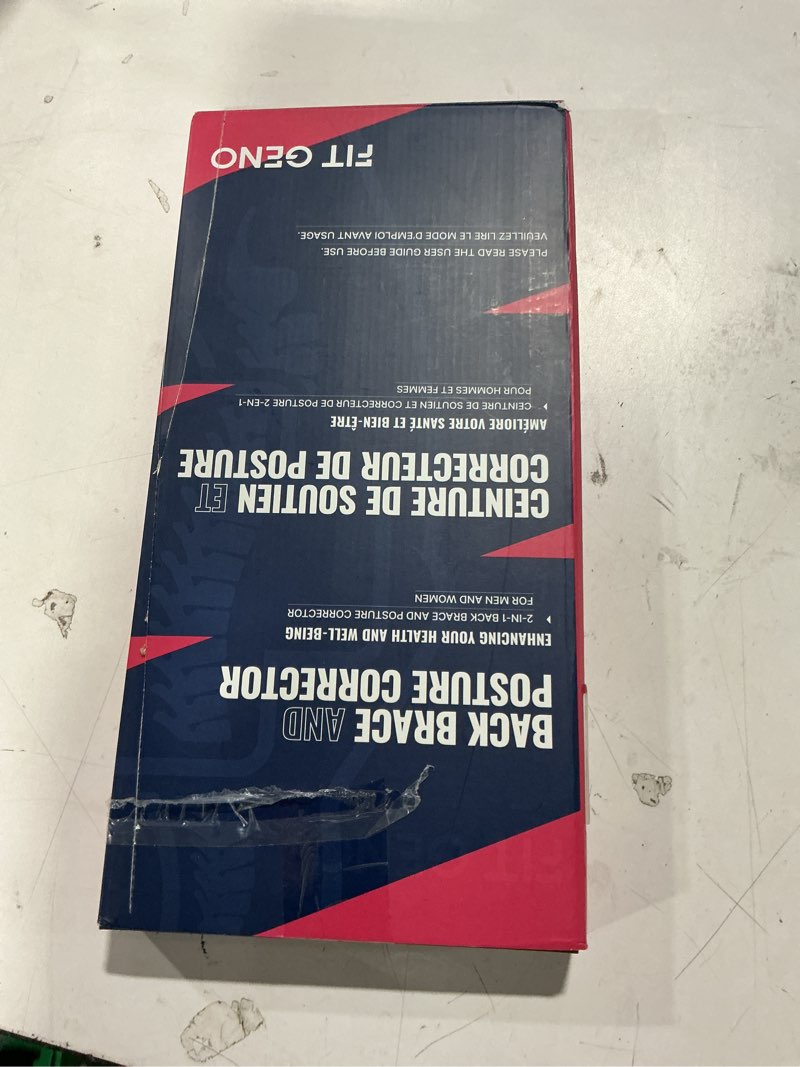 Condition photo showing Good Condition for Fit Geno Back Brace Posture Corrector for Men & Women: Shoulder Straightener Adjustable Full Back Support Pain Relief - Scoliosis Hunchback Spine Corrector (Large/X-Large) Beige Large/X-Large