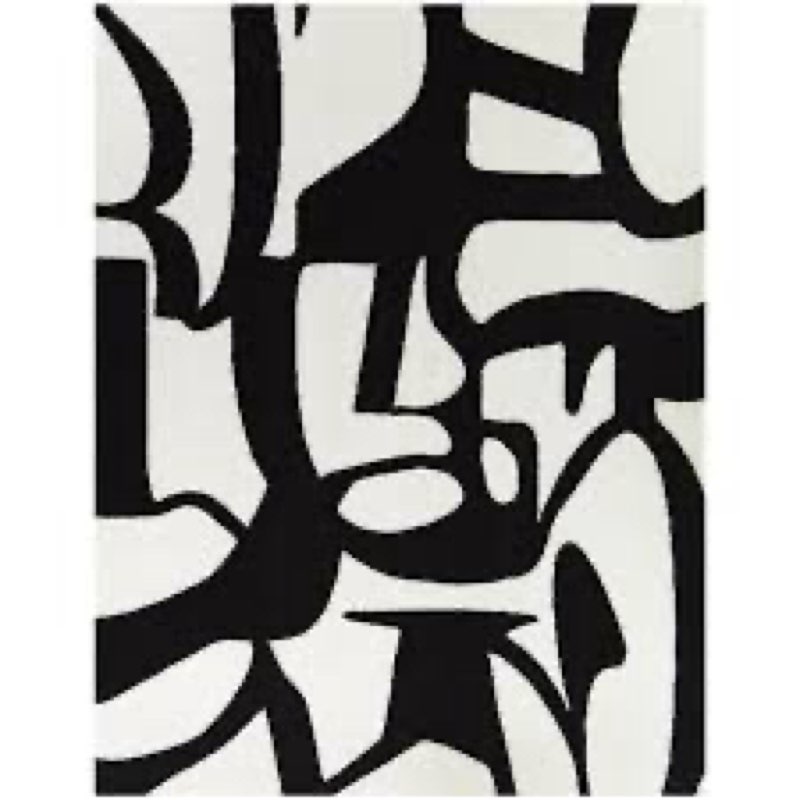 Rivero Abstract White/Black Area Rug