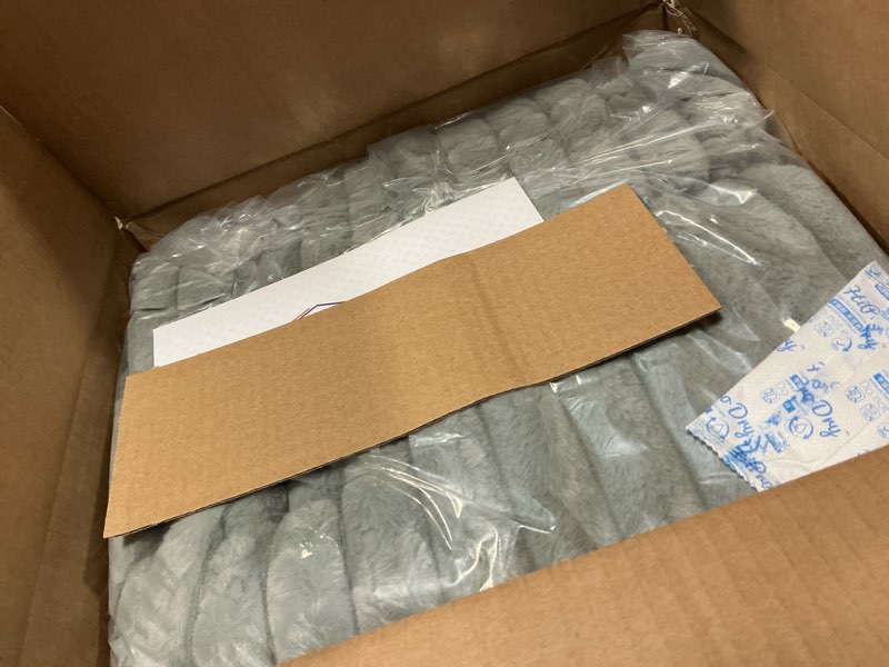 Condition photo showing Good Condition for Hobestluk 3ft Bean Bag Chairs for Adults Large Beanbag Chair with Stripe Plush Cover Big Bean Bag Chair for Living Room Bedroom Dorm Office - Grey (36” x 36” x 22”) 3FT - 36” x 36” x 22” Grey