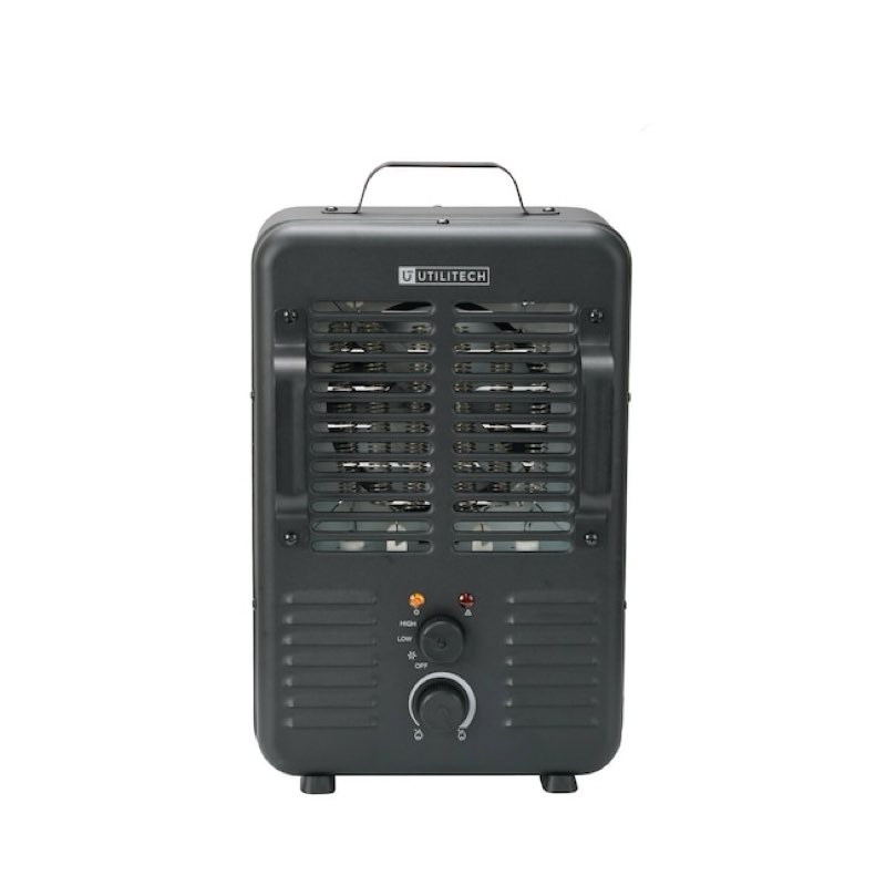 utilitech 4969015 1500w utility fan heater adjustable thermostat & safety featur