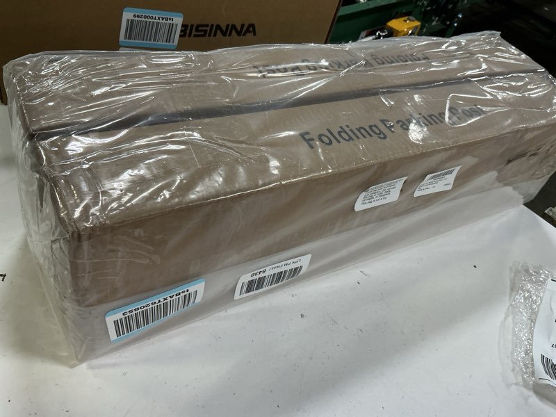 Condition photo showing New/Like New for zonon 2 pcs spring parking post folding heavy metal parking barrier lock obstacle pile with warning stripes interceptor bollard for traffic-sensitive area garage (red) 2 red