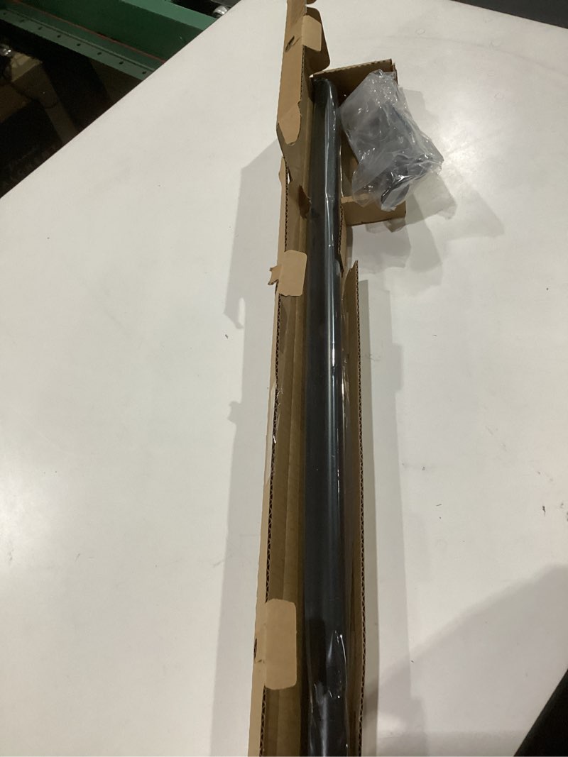 Condition photo showing As Is for ivilon drapery window curtain rod - end cap style design 1 inch pole. 28 to 48 inch color black