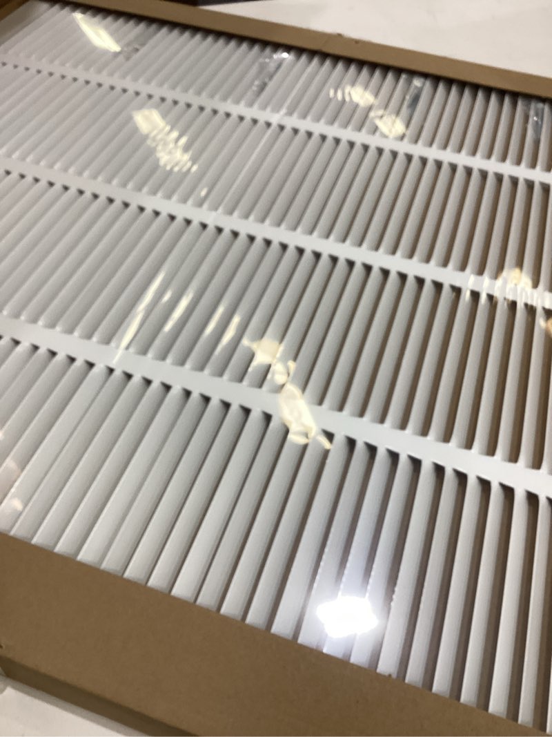 Condition photo showing Good Condition for 24"W x 24"H [Duct Opening Size] Steel Return Air Grille, Air Return Vent Cover for Ceiling and Sidewall - HVAC Air Vent Covers - [Outer Dimensions: 25.75"W x 25.75"H] 24"W x 24"H [Duct Opening]