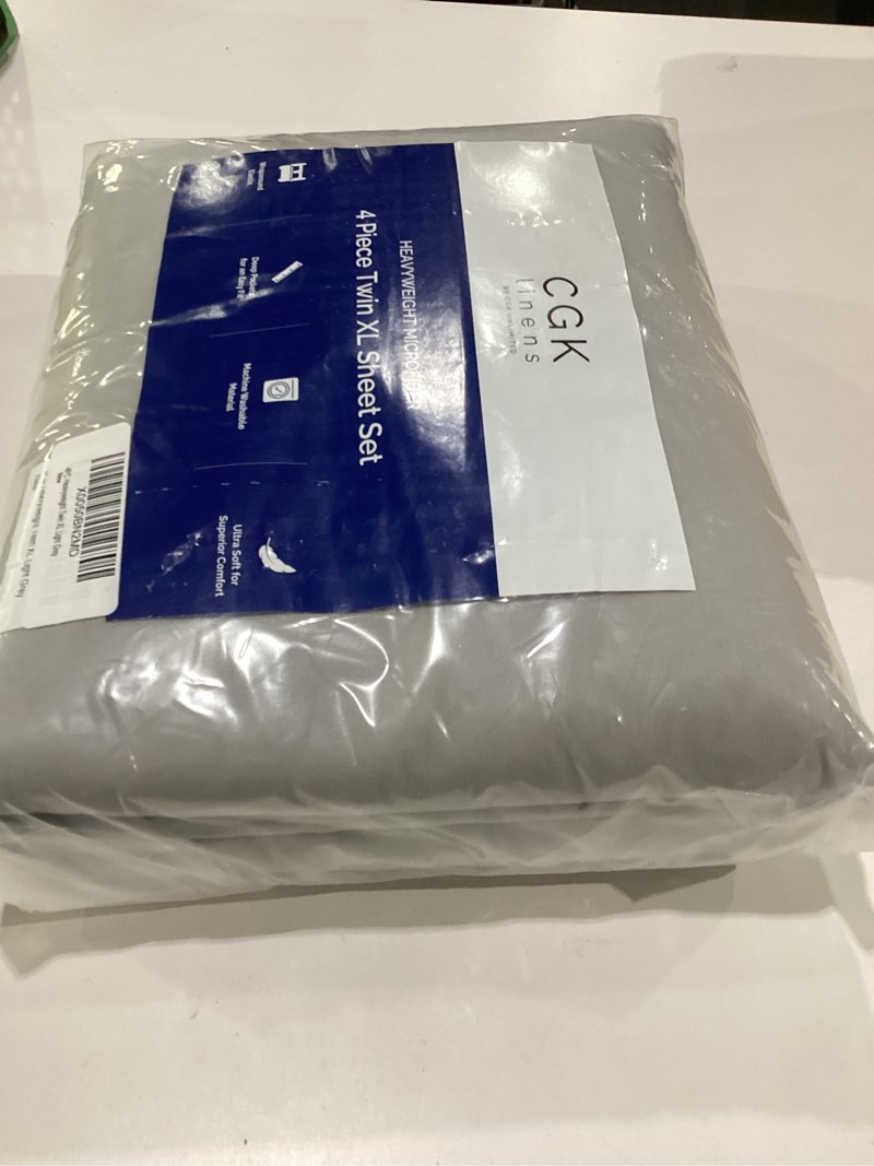 Condition photo showing Good Condition for extra thick heavyweight twin xl size 3 piece sheet set – high end super luxury bed set – premium heavyweight hotel quality sheets with deep pockets - easy-fit, soft, warm & wrinkle free - light grey 02 - light grey twin xl