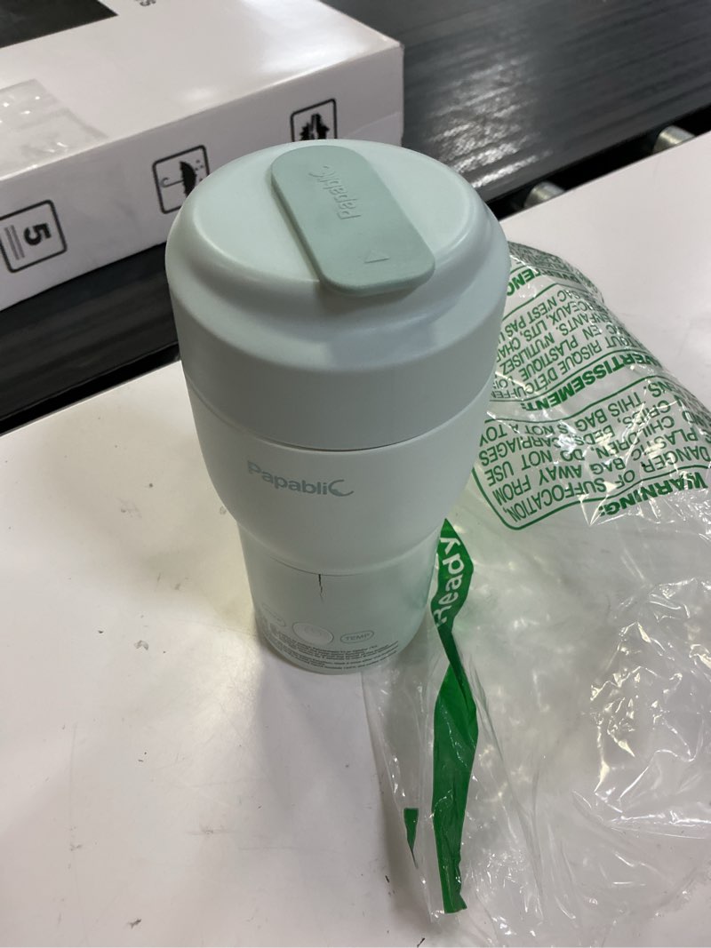 Condition photo showing As Is for papablic portable bottle warmer pro — 115w fastest heating, built-in sterilizer, baby milk warmer on the go for travel and home, 5 temp settings and keep warm for breastmilk & formula, mint green