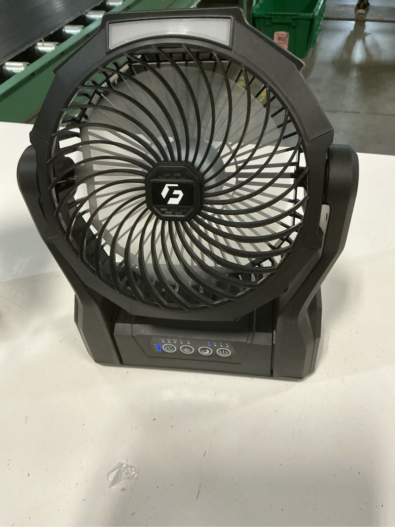 Condition photo showing Good Condition for xzk 24000mah rechargeable camping fan, 64h runtime battery powered portable travel fan with led light, tent fans for indoor,outdoor,fishing,jobsite & hurricane emergency,gifts for men dad him,black black large-12-64hours
