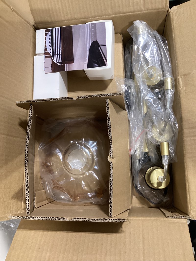 Condition photo showing Good Condition for vintage floor lamps for living room bedroom-3 light glass floor lamp with three led bulb, flower tall floor lamp gold mid century modern standing lamp tree floor lamps for living room bedroom corner gold-amber-dragonfly 5.13inch